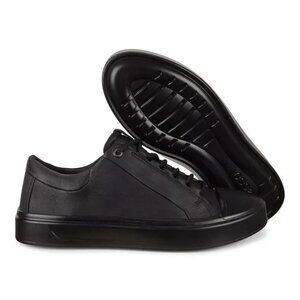 ECCO Womens EU 38 US 8 Flexure T-Cap Soft Black Leather Low Top Sneakers Shoes